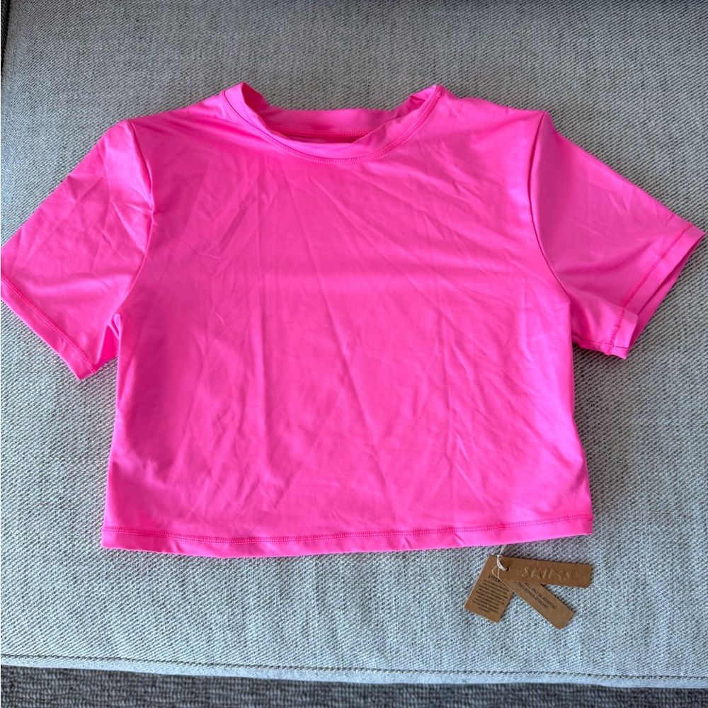 SKIMS Bright Pink Crop Top NWT